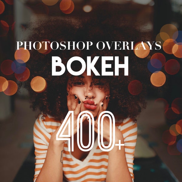 Bokeh Photoshop Overlays, Foto-Overlays-Paket, Nachtstadt Licht Porträt PS Textur Lichteffekt PNG JPG Psd Hintergrund Bundle