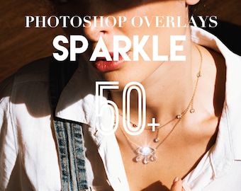Sparkle Photoshop Overlays, Photo Overlays Package, Jewelry Glitter Shine Texture Background Effect PNG JPG Creative Overlay Lighting