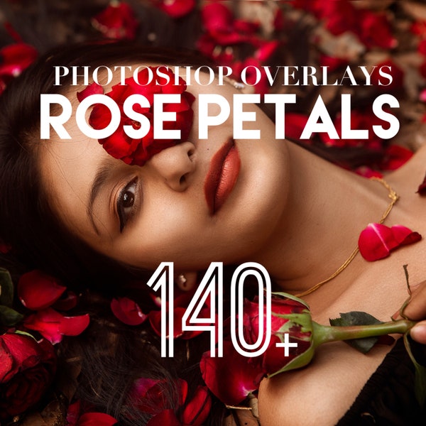 Photoshop Overlays, Rose Petals Photo Overlays Package, Flowers Plant Nature PS Texture Tree Branches Background Effect PNG JPG Bundle Layer