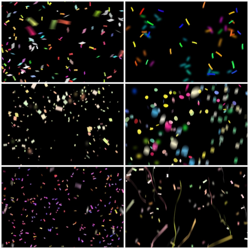 Confetti Photoshop Overlays, Photo Overlays Package, Party Popper Colorful Background Effect PNG JPG PS Texture Bundle Celebration Photos image 3