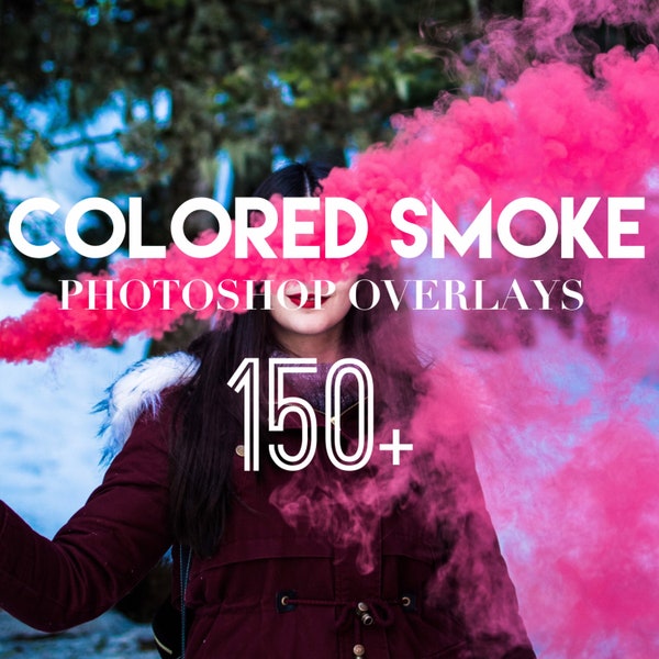 Photoshop Overlays, Colored Smoke Photo Overlays Package, PS Texture Background Special Effect Creative Overlay Bundle Layer Photo Editing
