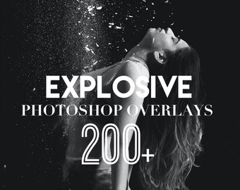 Wybuchowe nakładki do Photoshopa, pakiet nakładek fotograficznych, efekt pyłu, mgły, dymu, tła, proszku, PNG, JPG, Psd, pakiet tekstur, warstwa