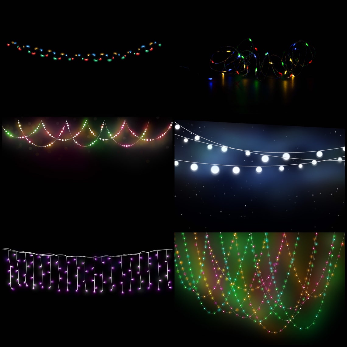 Overlays String Lights Photo Overlays Package Etsy