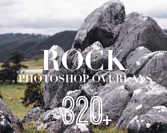 Nakładki do Photoshopa z motywem skał, pakiet nakładek fotograficznych, tekstura PS z roślinami górskimi, realistyczne tło PNG, pakiet JPG, edycja zdjęć warstwowych