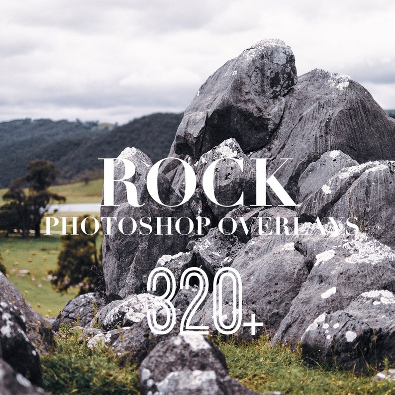 Rock Photoshop Overlays, Photo Overlays Package, Nature Mountain Plants ...