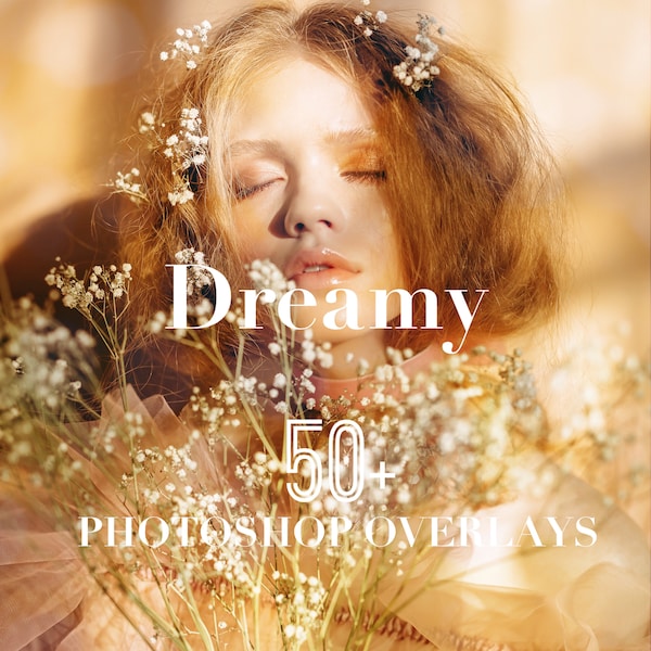 Dreamy Photoshop Overlays, Photo Overlays Package, Vintage Pastel PS Texture Retro Effect PNG JPG Psd Background Bundle Layer Photo Filters