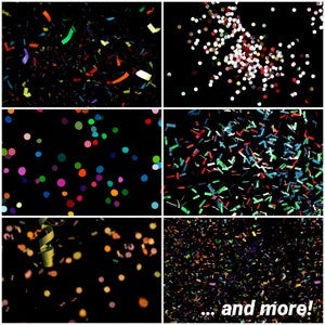 Confetti Photoshop Overlays, Photo Overlays Package, Party Popper Colorful Background Effect PNG JPG PS Texture Bundle Celebration Photos image 4