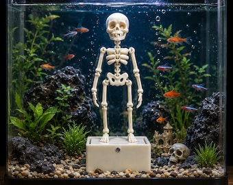 Dancing Skeleton Aquarium Oxygenation Ornament STL File | 3D Printable Viral Dancing Skeleton Aquarium Decor STL
