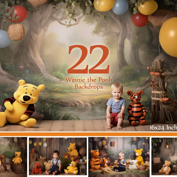 Winnie the Pooh 22 backdrops ,Digital Background, Studio Backdrop Overlays, Toddler Digital Background, Kids Photography Backdrops