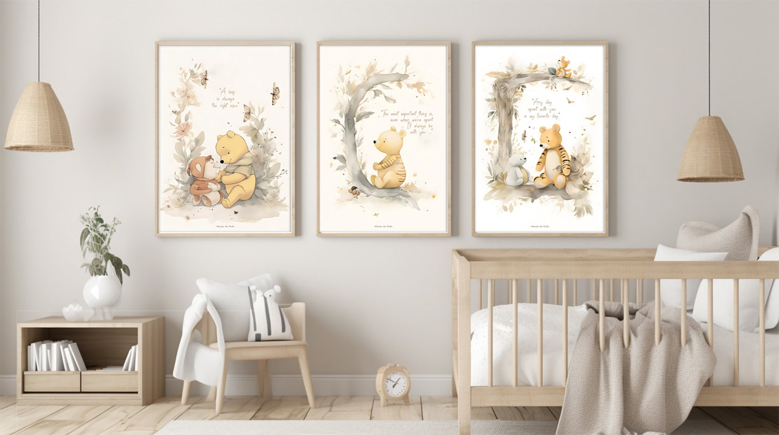 Winnie the Pooh, 8 DOWNLOADABLE Classic Winnie the Pooh Nursery Wall
