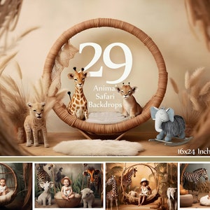 Safari Animal Photo Backdrops: Jungle Photography Backgrounds (Digital Download 16x24 inches JPEG 300 dpi)