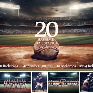 20 High School & Little League Baseball Stadium Digital Backdrops | Team  Sports Photography | 300 DPI