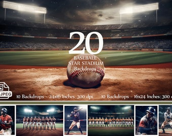 20 High School & Little League Baseball Stadium Digital Backdrops | Team  Sports Photography | 300 DPI
