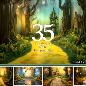 35 sfondi del Mago di Oz, sfondi da favola, Over the Rainbow, Dorothy, Toto, Tornado, Midwest, Mega-Pack, ritagli di carta digitale