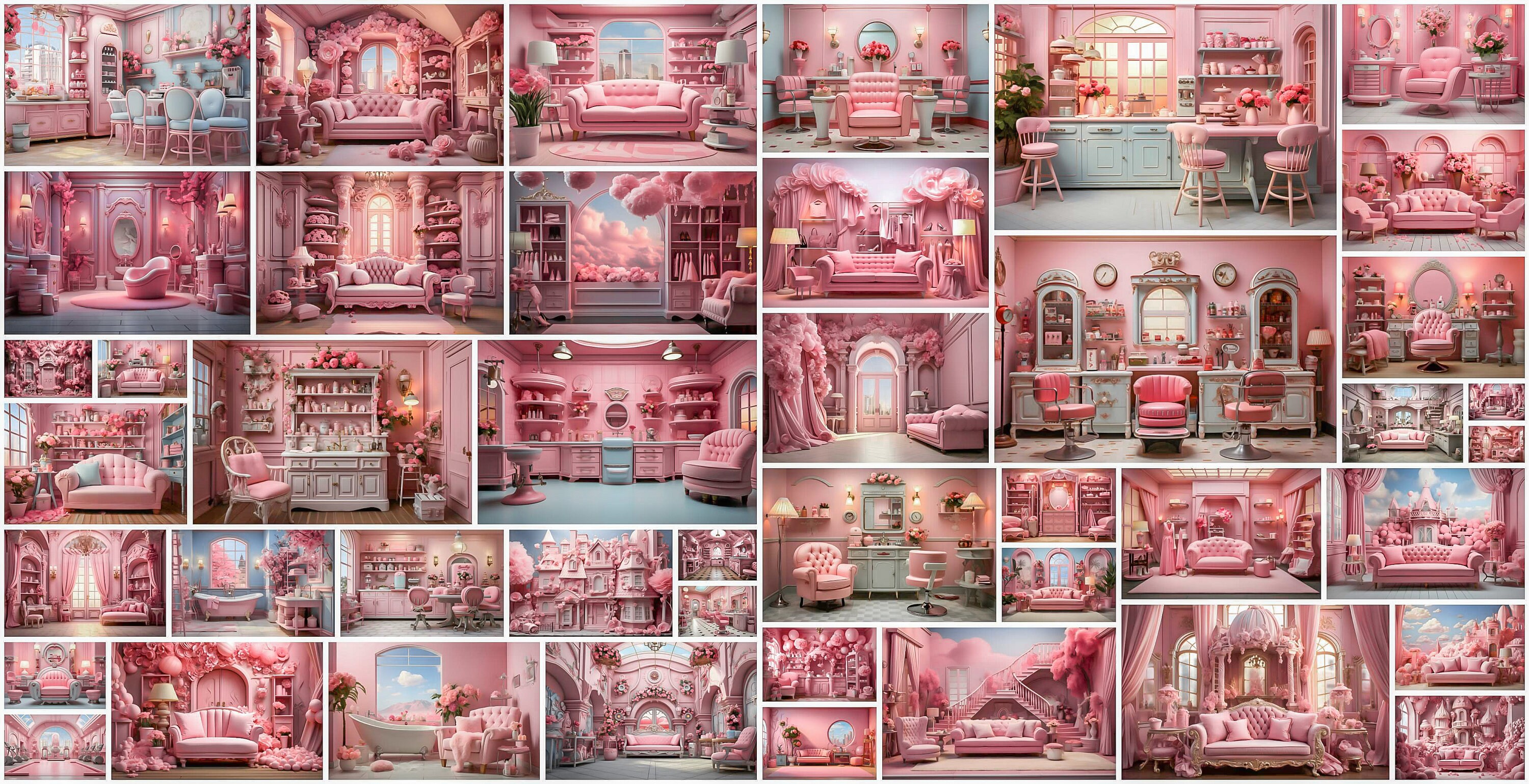 44 Dollhouse Background, Bundle Digital Backdrop Photoshop Overlay ...