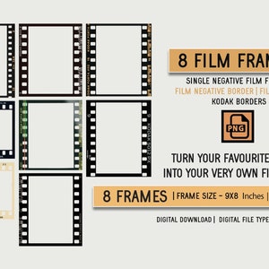 Film Frames Kit: Negative Border Templates (Digital Download)
