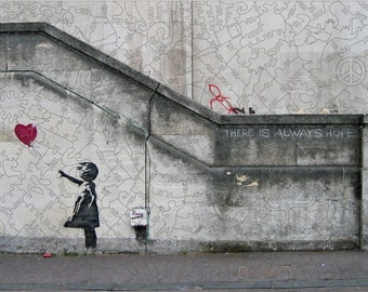 Puzzle Holz Erwachsene BANKSY Girl with Ballon - Kunst - Street Art