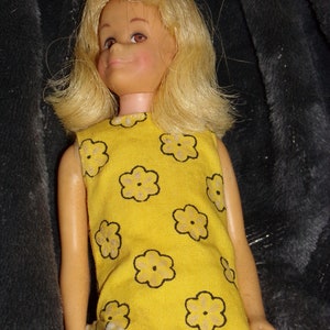 1965 Blonde Skooter Doll Mattel Wearing a Skipper 1963 Black Label Dress 150.00