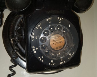 Black Rotary  Western Electric Telephone Number Seen is DUnkirk 7-7908