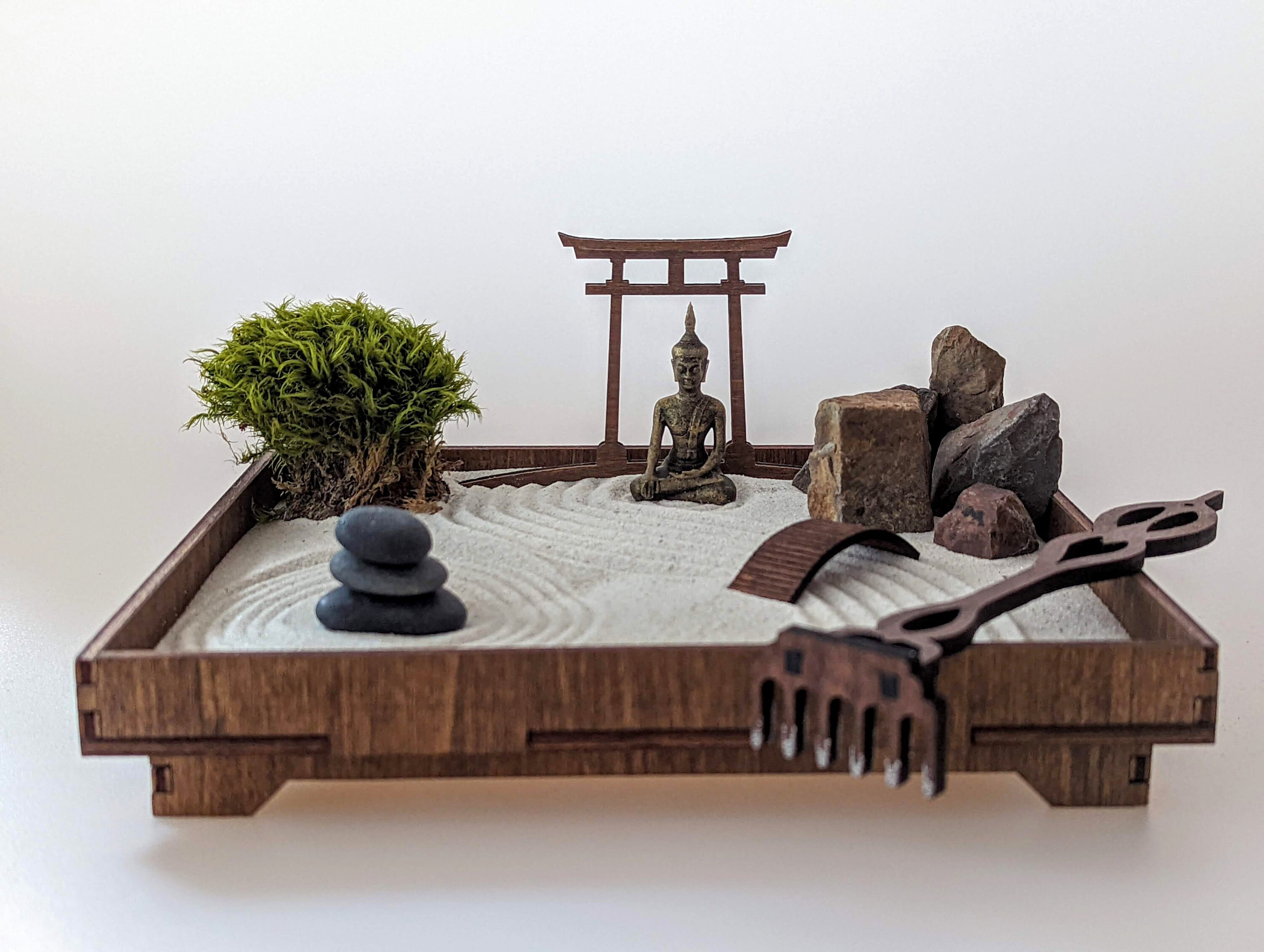 Miniatur Garten Mönch Figur | Blaustein Dekoration | Für Bonsai & Steingarten