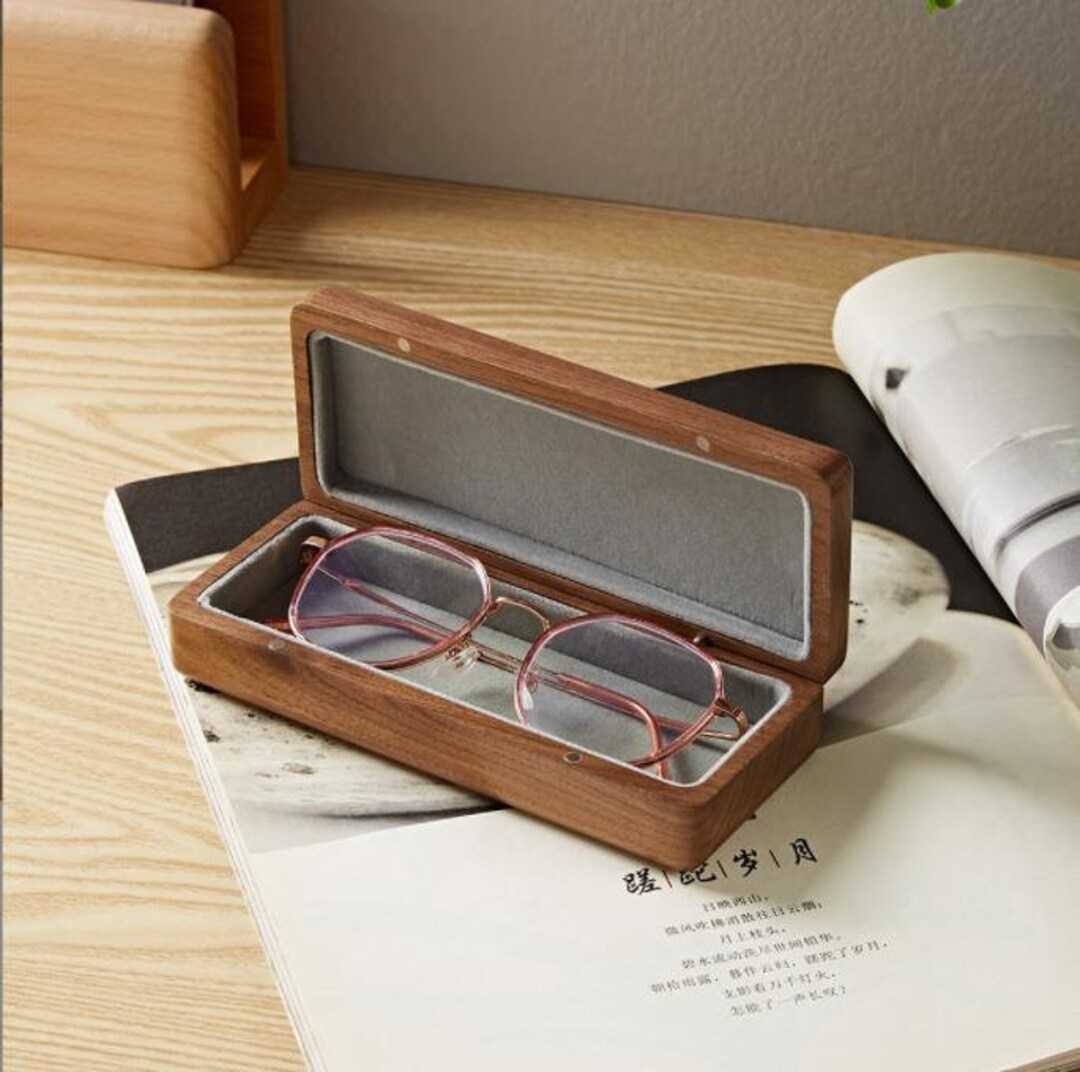Solid Wood Glasses Case Classic Eyeglasses Box Retro Eyeglass Etsy