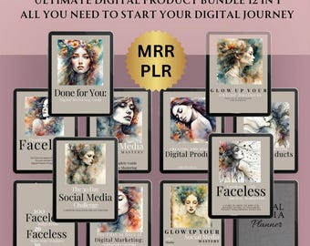 Faceless Digital Marketing eBook-bundel, MRR PLR (digitale download)