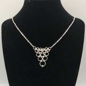 Chainmail Necklace | Silver Stainless Steel | Dainty Necklace | Japanese Maille Necklace | Jumpring Necklace | Chainmaille Necklace