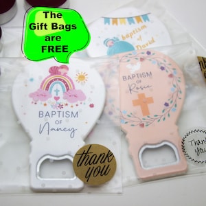 Favores de bautismo personalizados para invitados, bautizo, primera comunión, regalo de confirmación, dedicación, favores de la Sagrada Eucaristía, imán abridor de botellas