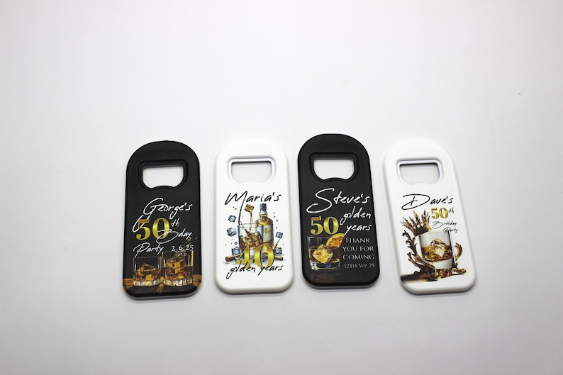 Milestone birthday personalized bottle opener magnet Unique Birthday Gift Bar Accessories Favor custom bottle opener 30th, 40th, 50th, 60th, 70th, 80th Gift Idea customizable birthday