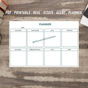 PDF printable planner for Real Estate Agent