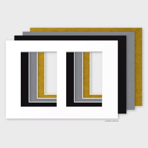Passepartout DIN A4 avec 2 découpes pour photos 15 x 10 cm, blanc