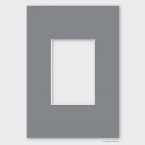 Paspartú de 21 x 30 cm, gris neutro, 1,7 mm de grosor, recorte de 9,6 x 14,6 cm, para fotos en formato 10x15