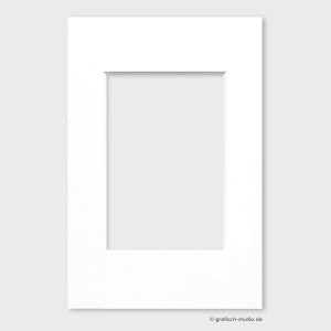 Paspartú de 10 x 15 cm, blanco neutro, 2 mm de grosor, corte 6 x 9 cm