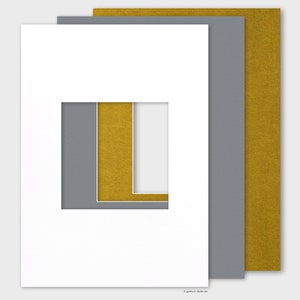 Paspartú individual hecho a medida, en los colores blanco, gris u oro viejo, hecho a medida