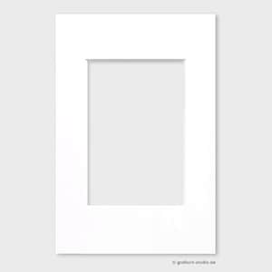 Passepartout 10 x 15 cm, blanc neutre, épaisseur 1,4 mm, découpe 6 x 9 cm