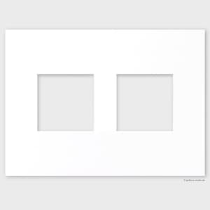 Puede incluir: Paspartú blanco con dos aberturas rectangulares para fotos u obras de arte.