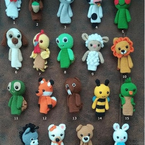 Finger puppets handmade crochet animals amigurumi toys gifts for children