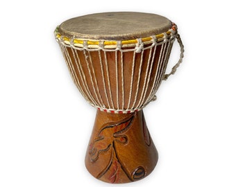 African Djembe Drum 11.5" Handmade Reggae Drum, Cowhide, Musical instrument, Tribal Drum, Rustic Home Decor, Cermonial, Boho Bohemian Drum