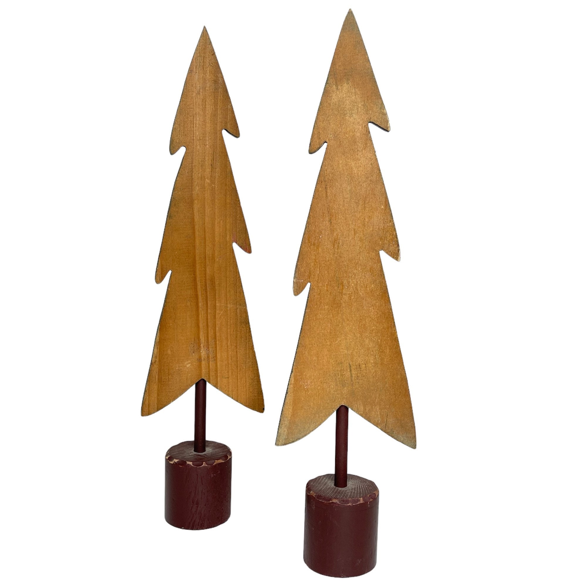 Primitive Wooden Christmas Trees Set of 2 Rustic Christmas Etsy