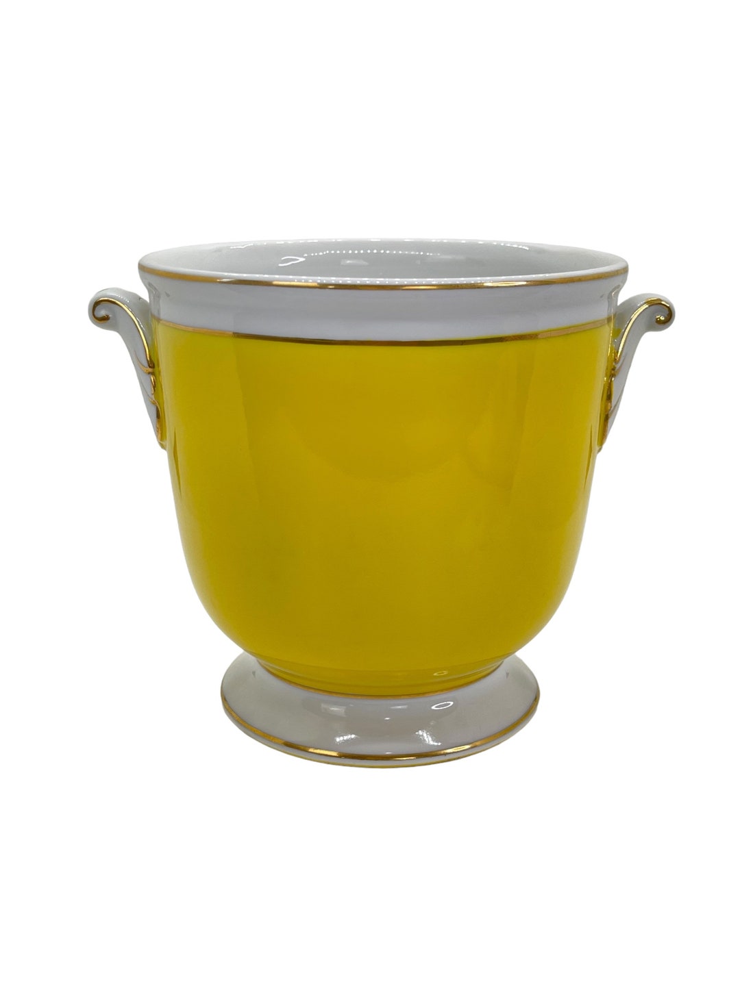 Vintage Signed L ' Elegance by Shafford Yellow Vase Etsy