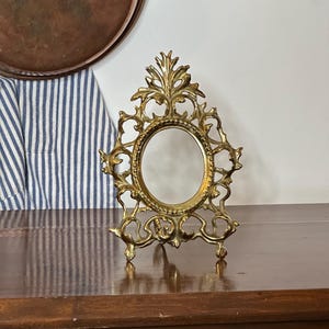 Vintage Ornate Brass Picture Frame, Small Brass Frame, Small Ornate Brass Photo Frame, Vintage Brass Frame, Brass Photo Frame, Tiny Frame
