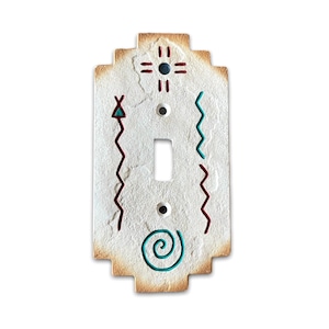Boho Light Switch Plate, MCM Light Switch Cover,  Bohemian Outlet Switch Plate, Concrete Switch Plate Cover