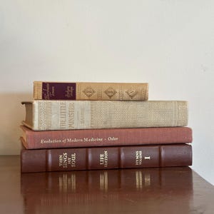 Antique Vintage Red Book Stack, Shabby Chic Distressed Book Bundle, Small Vintage Book Lot, Book Filler, Bookshelf Vintage Decor, Victorian