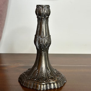 Antique Mini Lamp Base Part, L&LWMC 9877 White Metal Cast Flemish, Tiffa Mini Lamp Base, Vintage Lamp Base Parts,