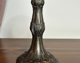Antique Mini Lamp Base Part, L&LWMC 9877 White Metal Cast Flemish, Tiffa Mini Lamp Base, Vintage Lamp Base Parts,