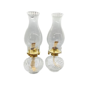 Vintage Oil Lamps, Lamplight Farms Clear Glass Kerosene Oil Lamps, Vintage Wedding Centerpiece Oil Lamp Decor, Boho Wedding Lighting
