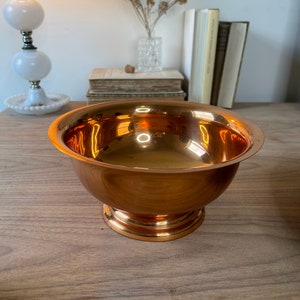 Vintage Copper Bowl, Copper Mixing Bowl, Coppercraft Guild, Pedestal Bowl, Copper Fruit Bowl, Copper Punch Bowl, Copper Display Bowl,