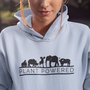 Plant Powered Animals - Vegan Hoodie - Heavy Blend Hooded Sweatshirt - Great Gift for Vegans, Vegetarians or Plant-Based Foodies