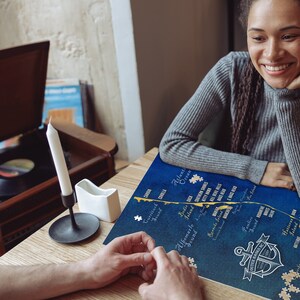 Nautical Illustrated Outer Banks NC Map Jigsaw Puzzle in Metal Tin Box - 252, 500, or 1000-pieces