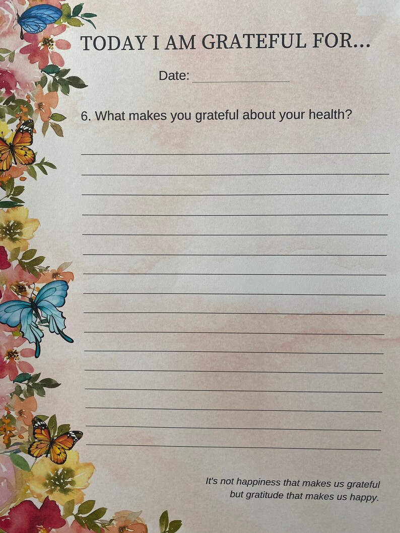 Printable Gratitude Journal, Printable Gratitude Diary, Daily Gratitude